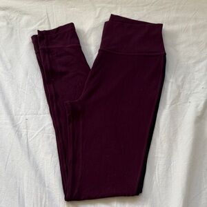 Stori Deep purple ankle length side stripe leggings